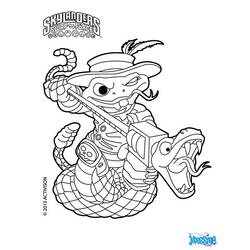 Coloriage Skylanders serpent armé d'un fusil