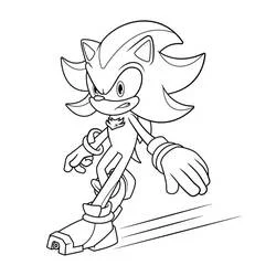 Coloriage Sonic Shadow en pleine course