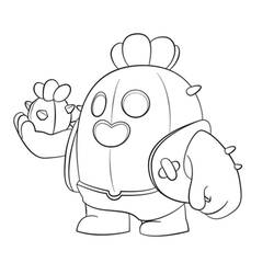 Coloriage Spike tenant un petit ami cactus