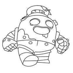 Coloriage Spike Brawl Stars avec un poing bandé