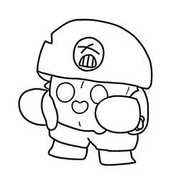 Coloriage Spike Brawl Stars avec un casque cactus