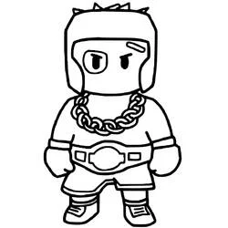 Coloriage Golden Gloves boxeur de Stumble Guys