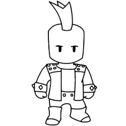 Coloriage Punk Rock de Stumble Guys debout