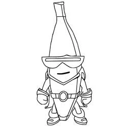 Coloriage Super Banana debout en costume