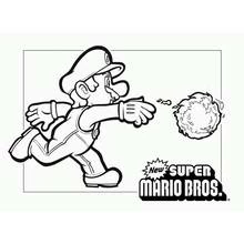 Coloriage Mario lançant une boule de feu Coloriage Mario lançant une boule de feu