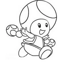 Coloriage Toad courant avec un grand sourire Coloriage Toad courant avec un grand sourire