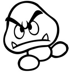 Coloriage Goomba avec un air fâché