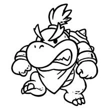 Coloriage Bowser Junior en position de combat Coloriage Bowser Junior en position de combat