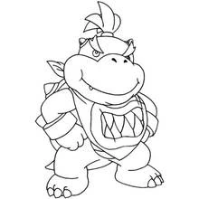 Coloriage Bowser Junior debout avec un sourire malicieux Coloriage Bowser Junior debout avec un sourire malicieux