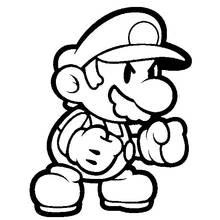 Coloriage Mario poings serrés Coloriage Mario poings serrés