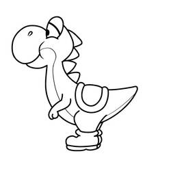 Coloriage Yoshi debout de profil