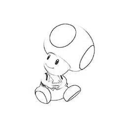 Coloriage Toad assis les mains jointes