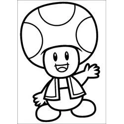 Coloriage Toad qui salue avec un grand sourire