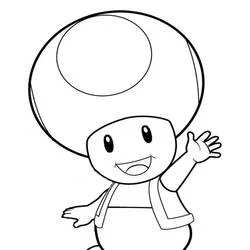 Coloriage Toad qui salue avec un grand sourire