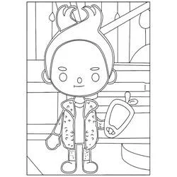 Coloriage Personnage Toca Boca tenant un téléphone