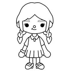 Coloriage Toca Boca fille aux couettes tressées