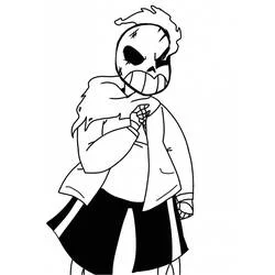 Coloriage Sans dans une pose menaçante avec un œil lumineux