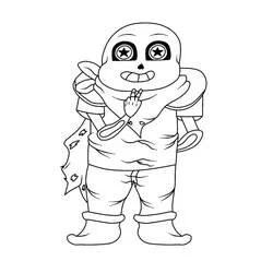 Coloriage Sans faisant un signe de paix