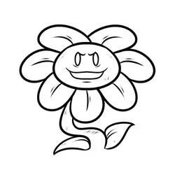 Coloriage Flowey avec un sourire malicieux