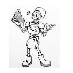 Coloriage Papyrus tenant un plat de spaghettis