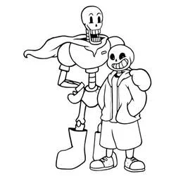 Coloriage Papyrus et Sans de Undertale