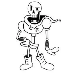 Coloriage Papyrus debout avec un grand sourire