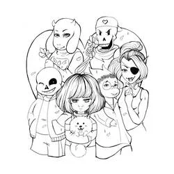 Coloriage Personnages de Undertale réunis