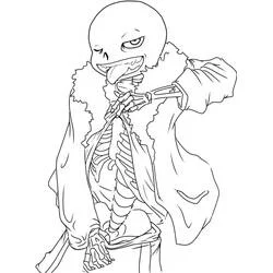 Coloriage Sans le squelette avec sa veste à fourrure