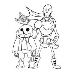 Coloriage Sans et Papyrus de Undertale