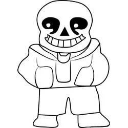Coloriage Sans souriant dans son sweat à capuche