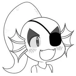 Coloriage Undyne avec un cache-œil et des oreilles en forme de nageoire