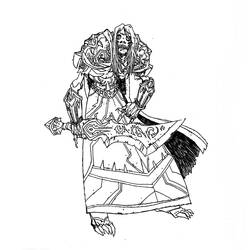 Coloriage World of Warcraft guerrier mort-vivant avec épée