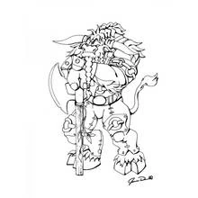 Coloriage Orc guerrier de Warcraft avec sa hache