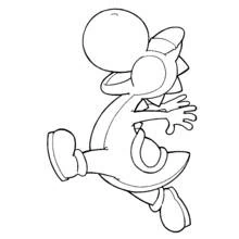 Coloriage Yoshi courant avec le sourire