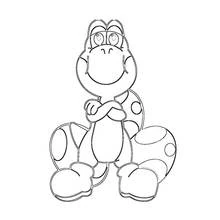 Coloriage Yoshi debout les bras croisés