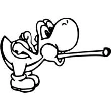 Coloriage Yoshi tirant la langue