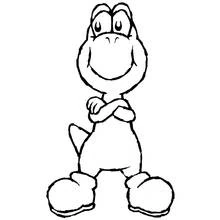 Coloriage Yoshi les bras croisés