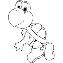 Coloriage Yoshi tortue Koopa en train de marcher