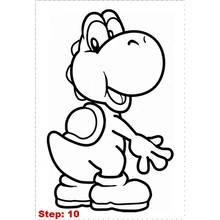 Coloriage Yoshi souriant de profil