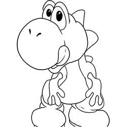 Coloriage Yoshi avec une expression affamée