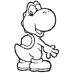 Coloriage Yoshi debout et souriant