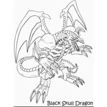 Coloriage Black Skull Dragon déployant ses ailes