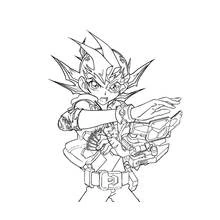 Coloriage Yuma Tsukumo prêt pour un duel