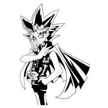 Coloriage Yami Yugi debout dans une pose assurée
