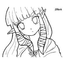 Illustration au trait Zelda (Jeux Vidéos) #113222 prête à colorier