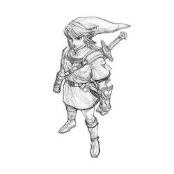 Illustration au trait Zelda (Jeux Vidéos) #113242 prête à colorier