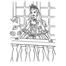 Coloriage Barbie princesse sur un balcon