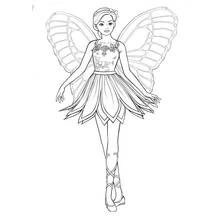 Coloriage Barbie fée aux ailes de papillon