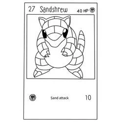 Coloriage Sabelette carte Pokémon avec attaque sable