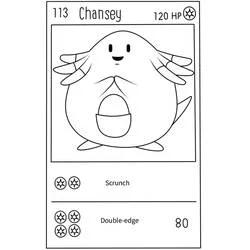 Coloriage Chansey carte Pokémon